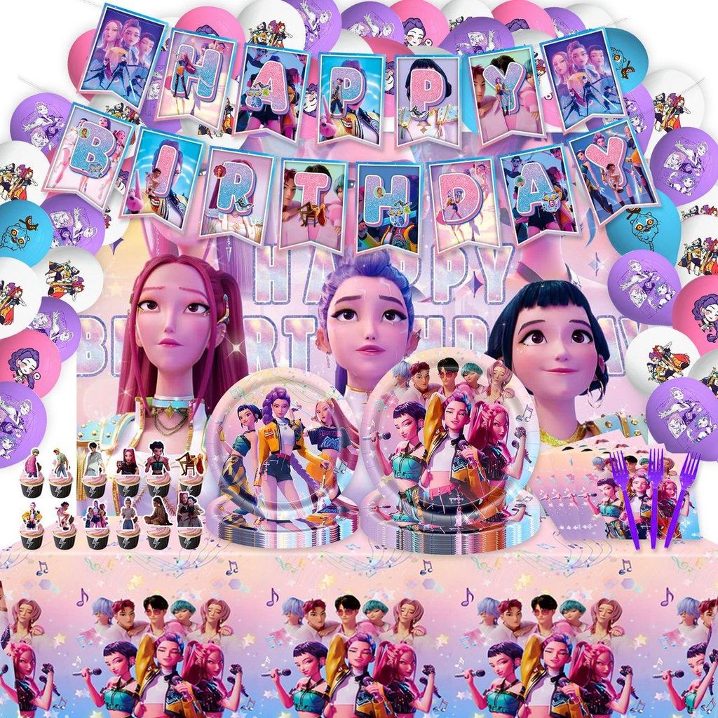Demon Hunter Partydeko Set Kinder – 95 Teile Geburtstag Produktbild 
