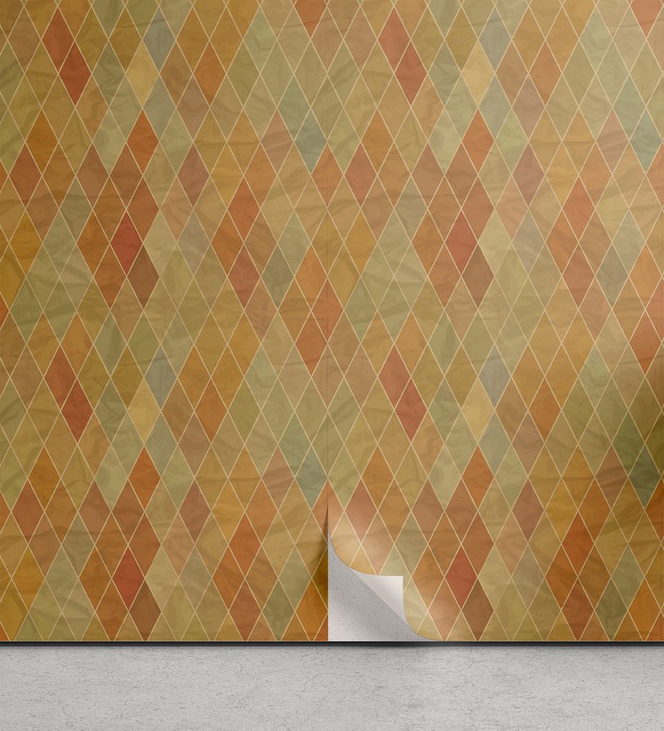 ABAKUHAUS Retro abziehbare & klebbare Tapete für Zuhause, Geometrische Rhombus Tile, selbstklebendes Wohnzimmer Küchenakzent, 33 cm x 250 cm, Meh...