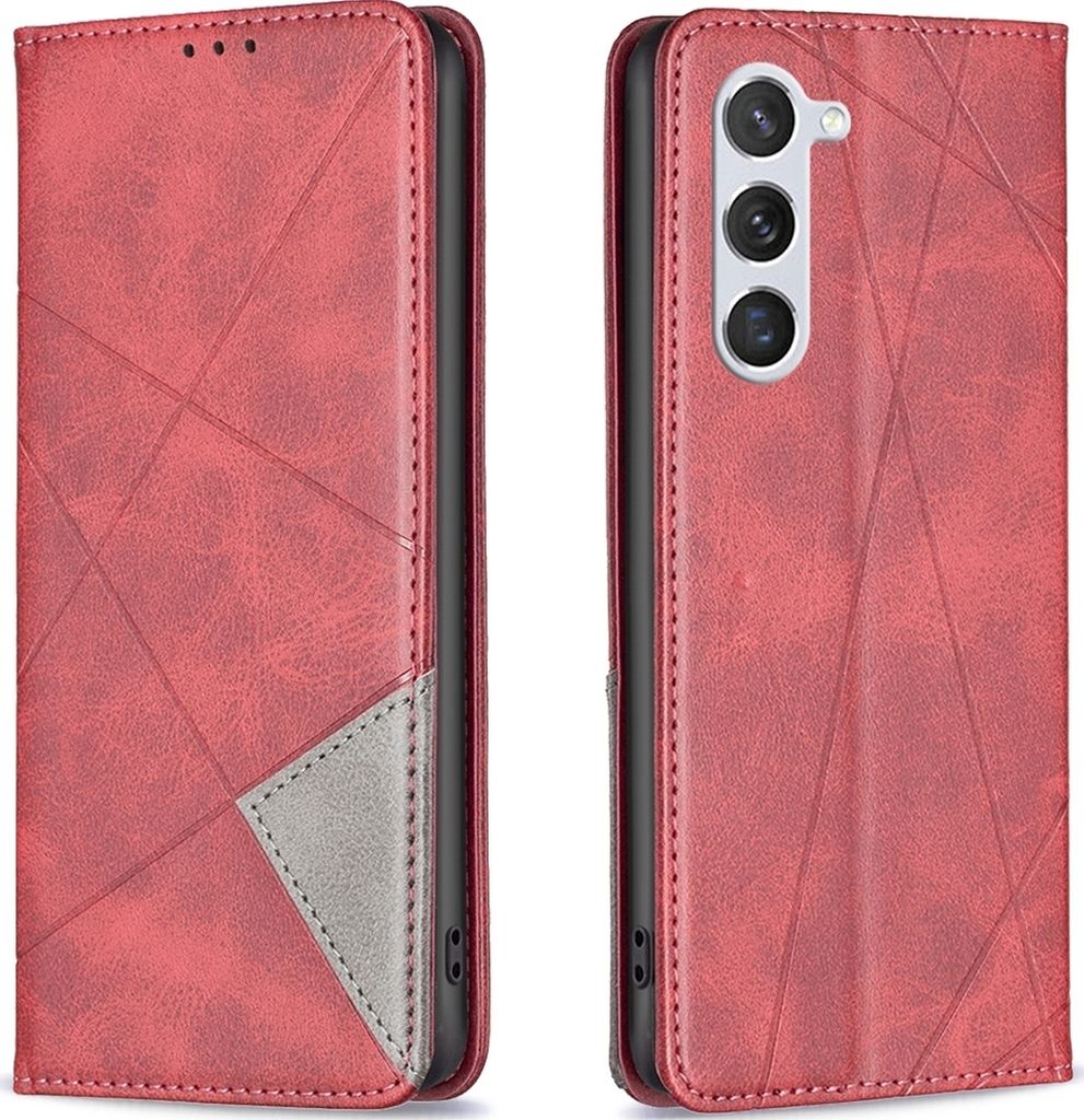 Mobigear Rhombus Slim Samsung Galaxy S24 Hülle Klapphülle - Rot