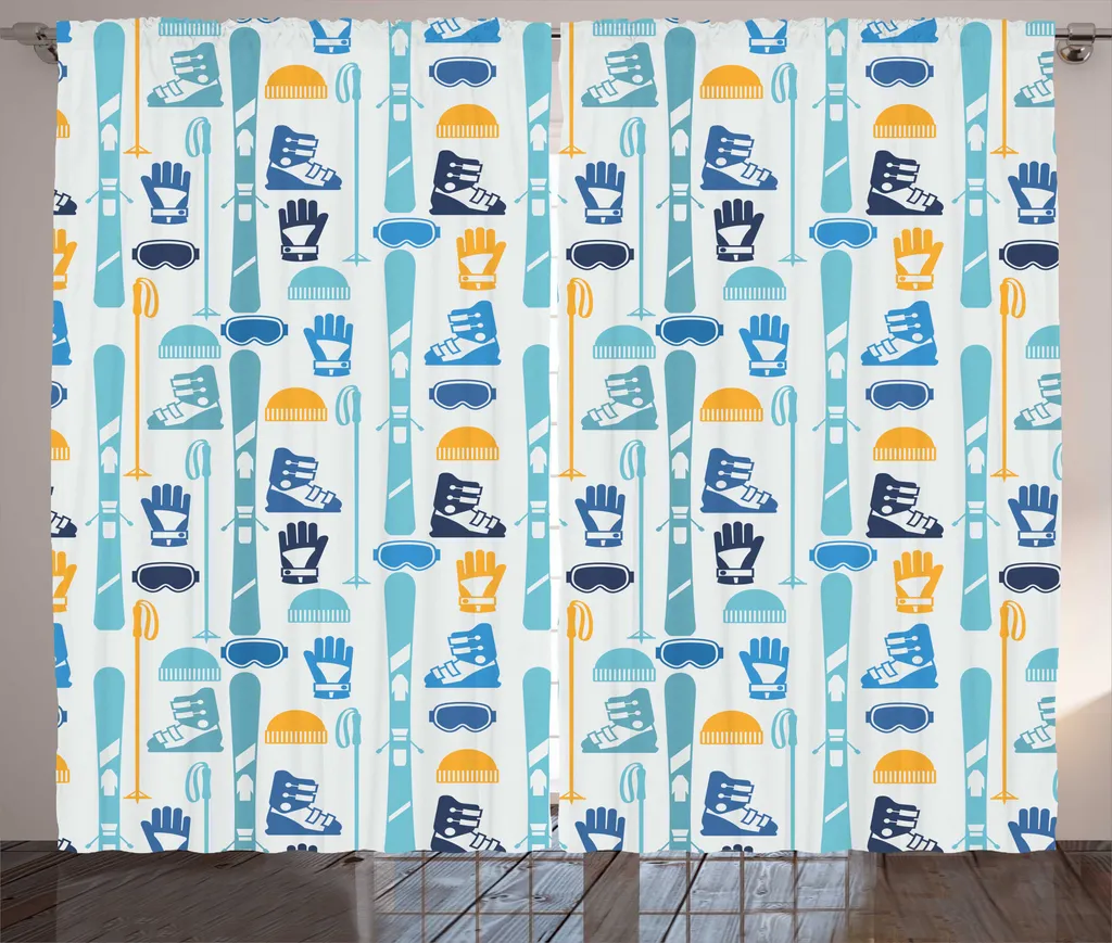 Rideaux ABAKUHAUS Ski Rustique à Boucles et Crochets 280x225 cm Ivoire
