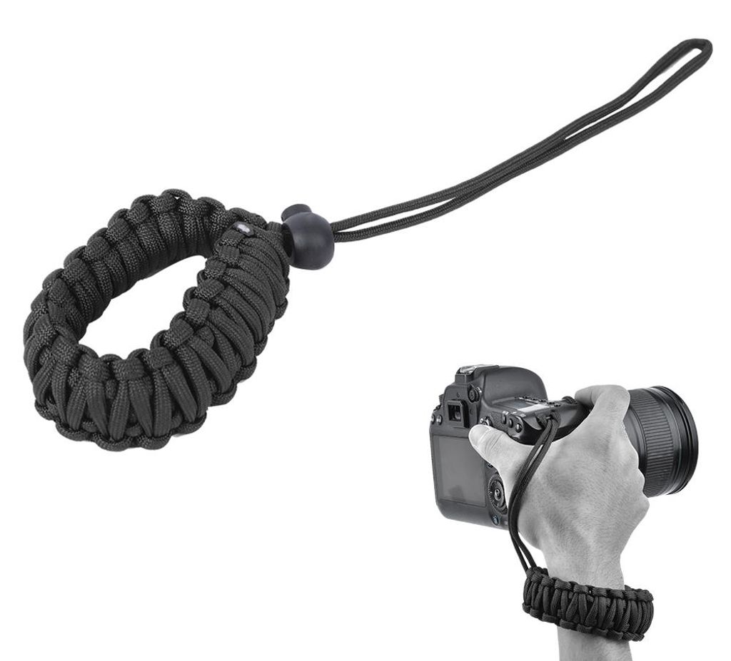 Großes Kamera-Lanyard-Webband, Anti-Verlust- und kaputtes digitales Armband (schwarz)