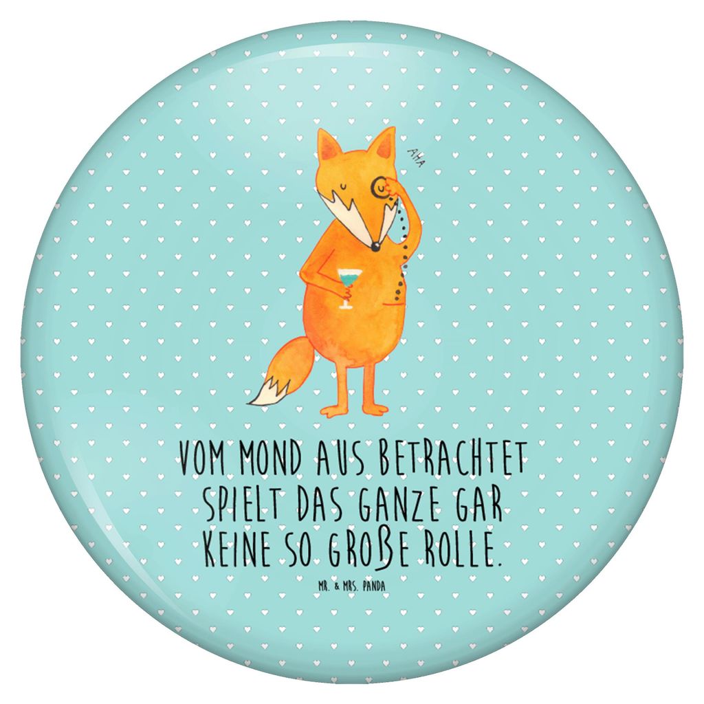Mr. & Mrs. Panda Button Fuchs Lord - Türkis Pastell - Geschenk, Schick, Anstecker, Spruch Lustig, Mond, Pin, Neugierig, Cocktail, Badge, Plakette,...