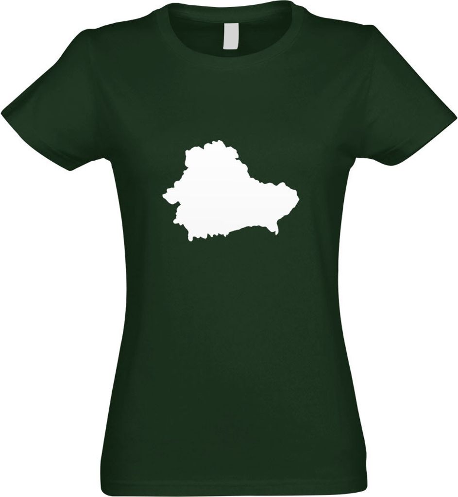 Kiwistar - T-Shirt tailliert - Damen - flaschengrün - Belarus - Weißrussland - mit Motiv Bedruckt - Funshirt Design - Sport - Freizeit - Damen - XXL