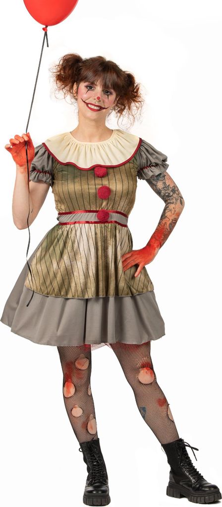 Costume Da Clown Donna Atosa, Tuta Bianca, Taglia M (Adulto)