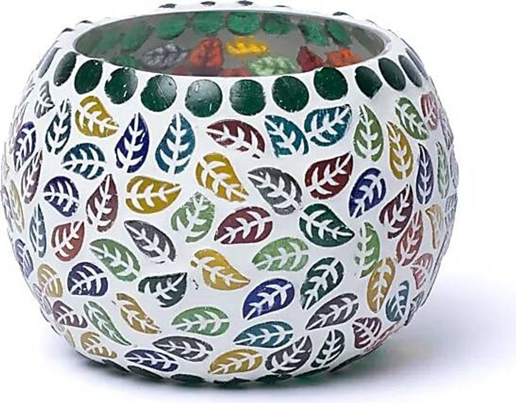 Mosaik Teelichthalter Blätter -- 9cm online bestellen sofort