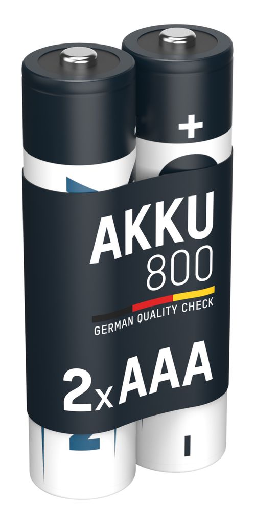 ANSMANN Akku AAA Micro 800 mAh 1,2V NiMH 2 Stück, wiederaufladbar mit maxE
