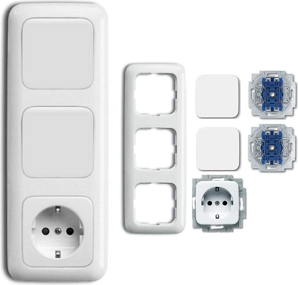 Busch Jäger Komplettset x Lichtschalter als Tastschalter