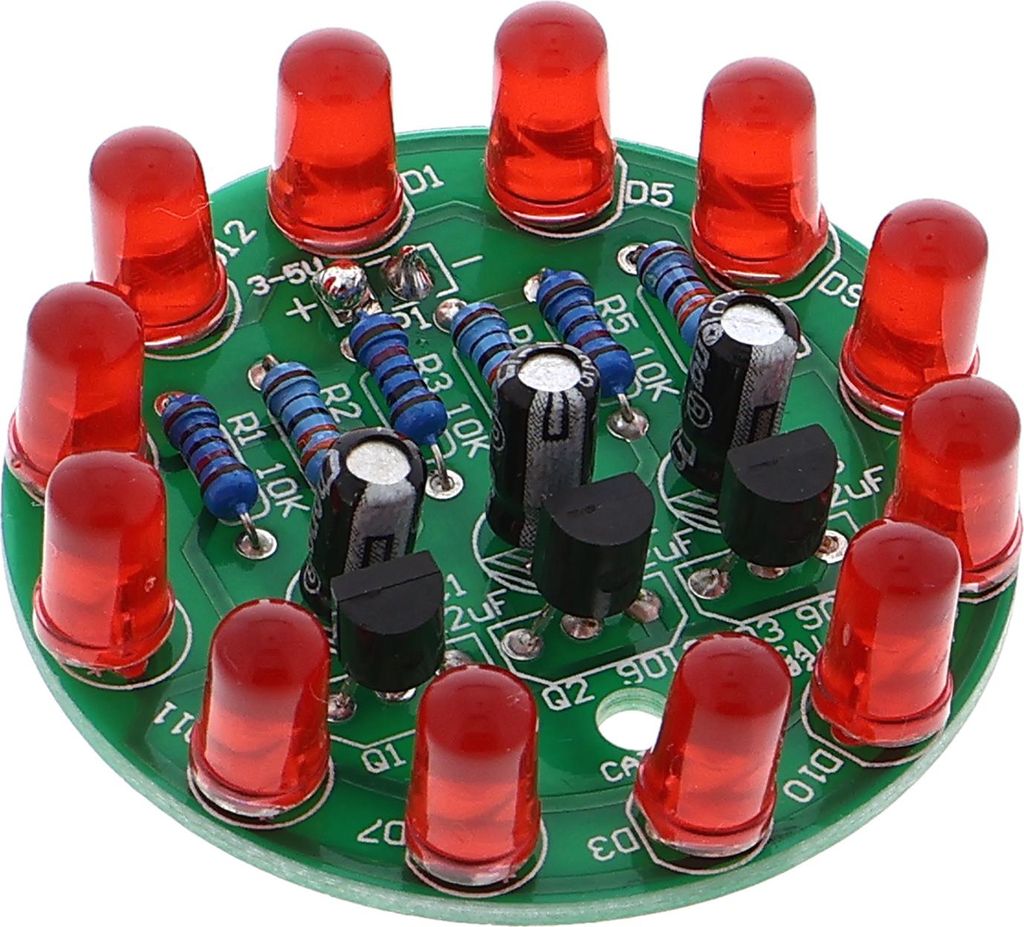 LED Lauflicht Lötübung - diverse Farben zur Auswahl : Rot Farbe: Rot