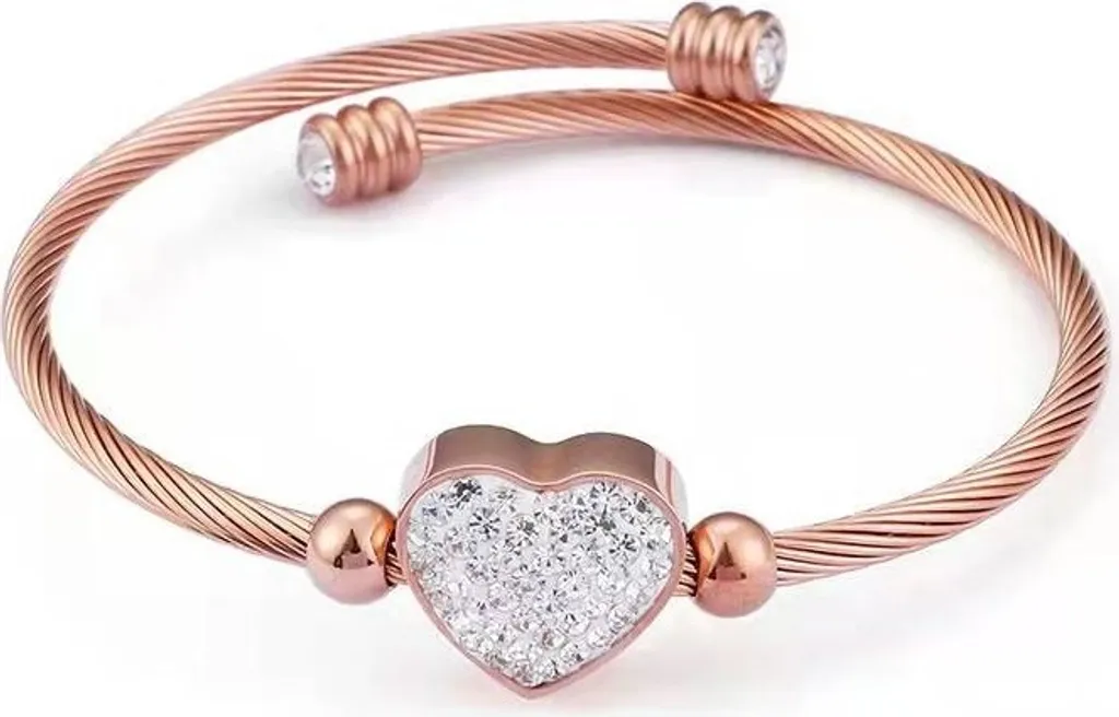 Bracciale Elegante Oro Rosa KP15205 | Comfort e Stile Crystal Heart