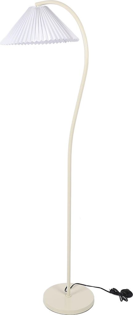 Moderne Stehlampe für Wohnräume Hohe Stehlampe Schlafzimmer Leseecke Lampe mit zeitgenössischem plissiertem Schirm Fußschalter Weißer Lampensc...