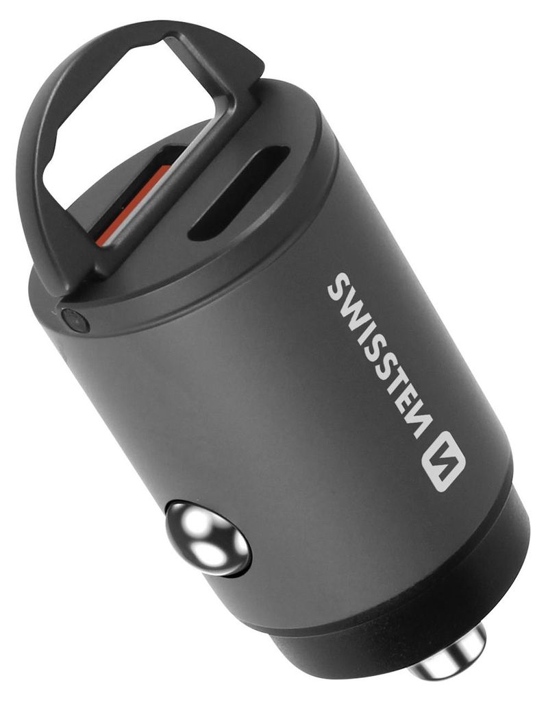 Swissten NANO, Auto, Zigarettenanzünder, 20 V, Silber