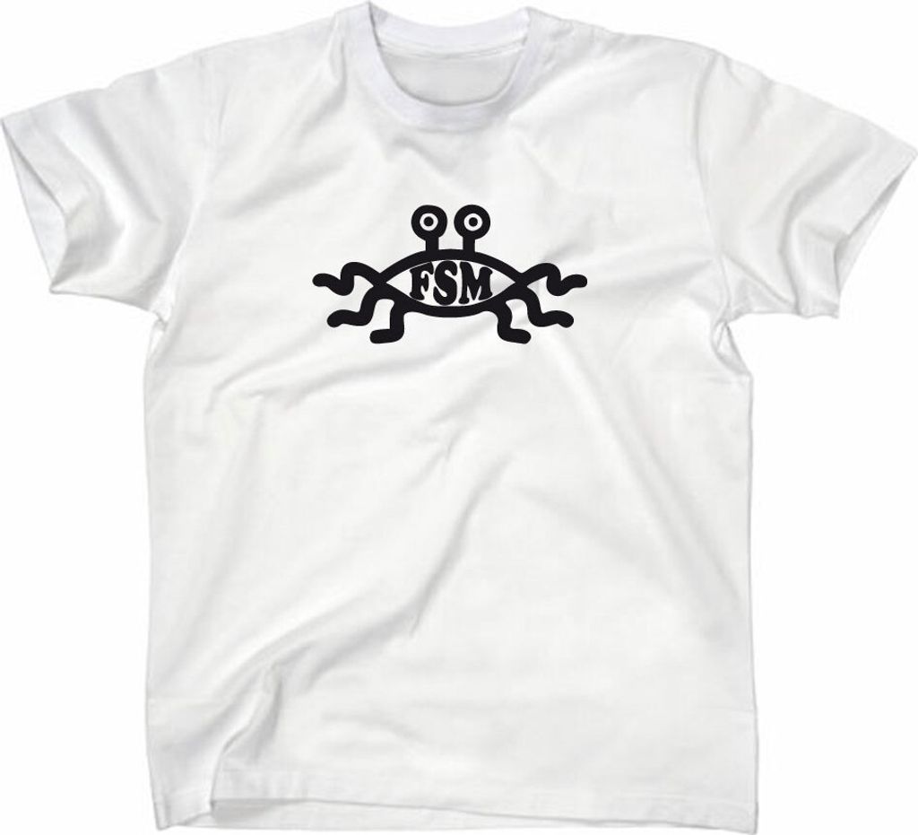 Styletex23 T-Shirt Das Fliegende Spaghettimonster Logo, weiss, XL