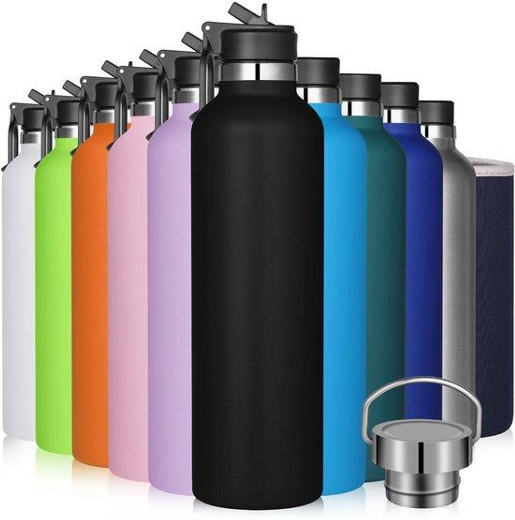 Isolerter, doppelwandiger, leckfreier, BPA-freier, rostfreier, isolierter Trinkbecher aus Edelstahl, 1L, mit Isolierung und Bekerbeschutzung