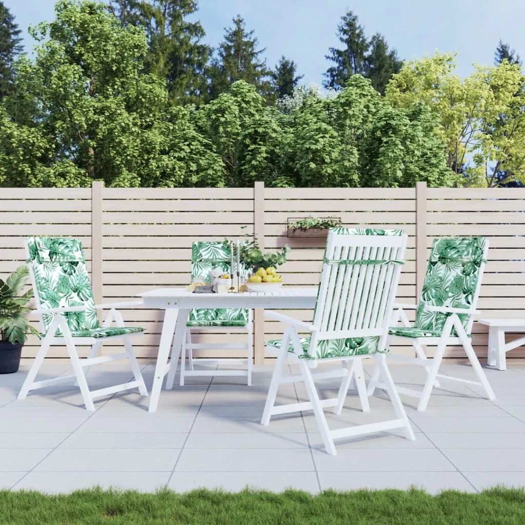 Cuscini Schienale Alto 4 pz Tessuto Oxford Foglie - The Living Store