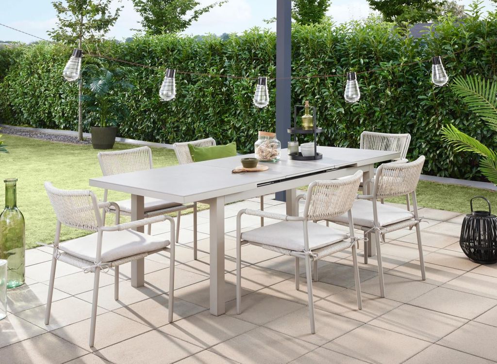 Primaster Garten-Essgruppe Rhodos mit ausziehbarem Tisch