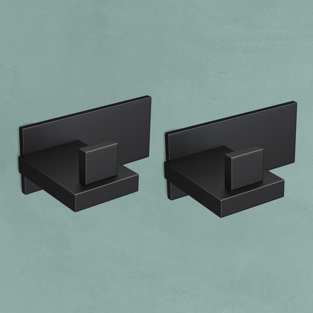 Mai & Mai Kleiderhaken 2 Stück Wandgarderobe Wandhaken aus Edelstahl Garderobenleiste Garderobenhaken 8cm Matt schwarz Stalo-06
