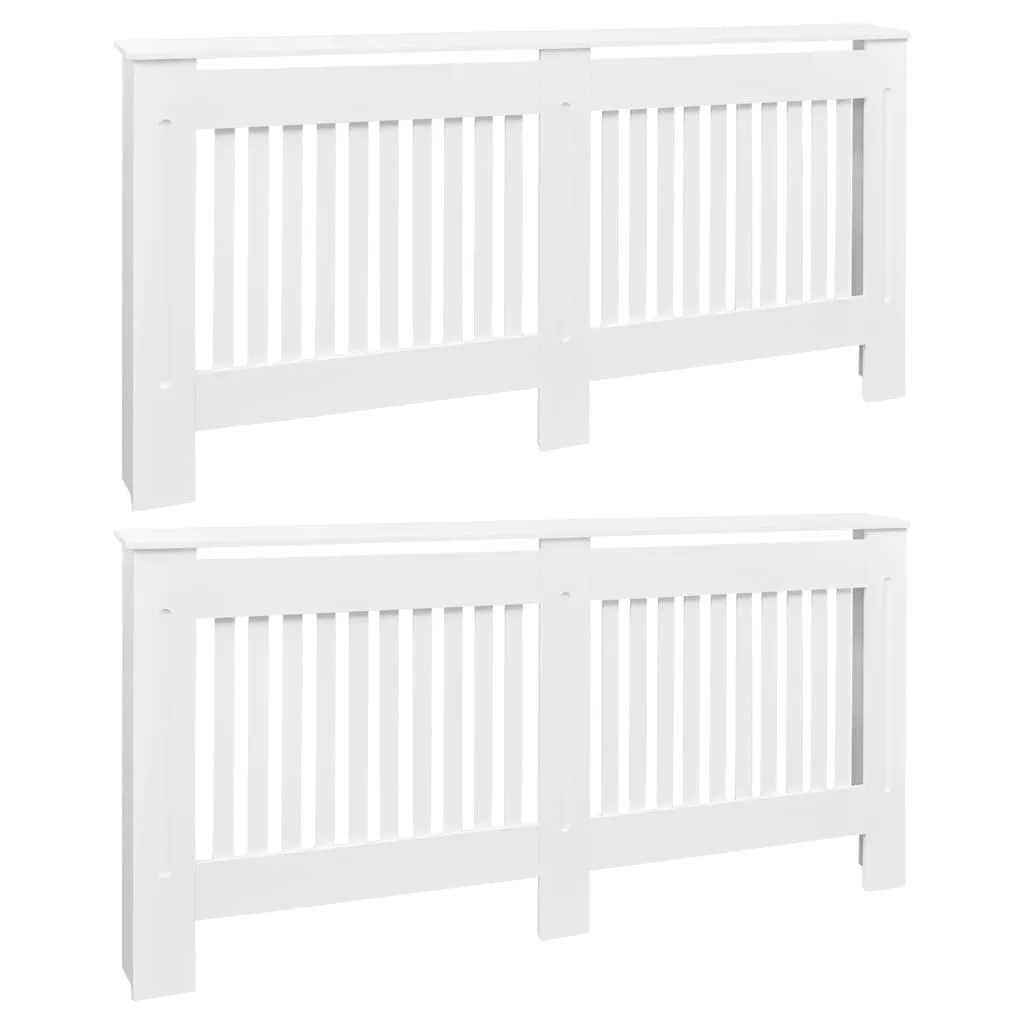 Cache-radiateur blanc 172 cm en MDF - Meuble de protection radiateur 2 pcs