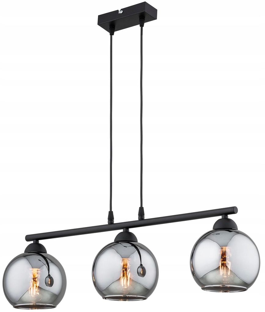 KAR-LIGHTING Pendelleuchte 3-flammig Schwarz, Glas & Produktbild 