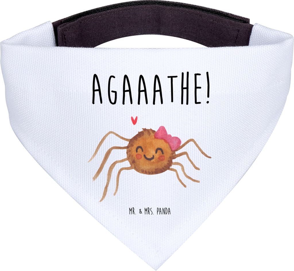 Mr. & Mrs. Panda Bandana Spinne Agathe Freude - Weiß - Geschenk, Trend, Halstuch Hund, Viral, für, Beliebte, Hundehalstuch, Viraler Hit, Dreiecks...