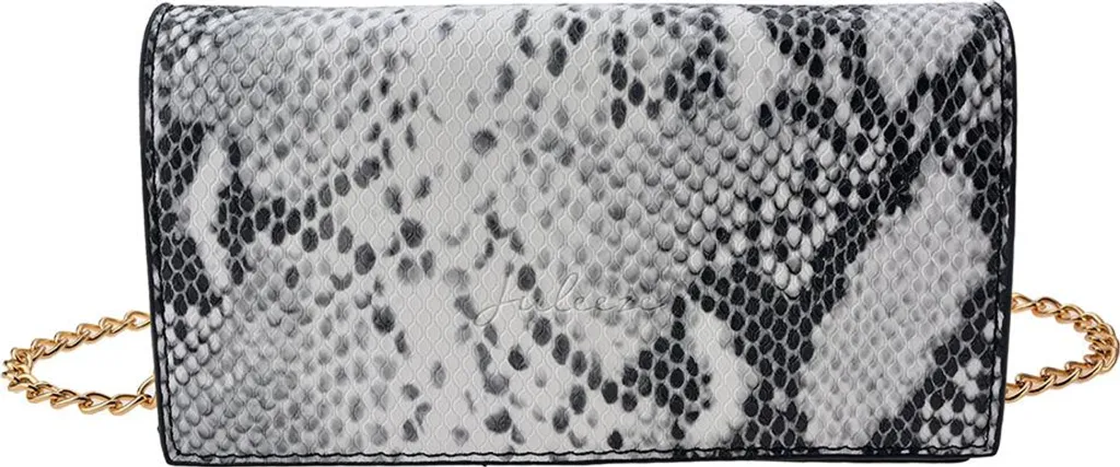 Borsa a Tracolla Clayre & Eef 13cm Argento Pitonato | Stile Retrò