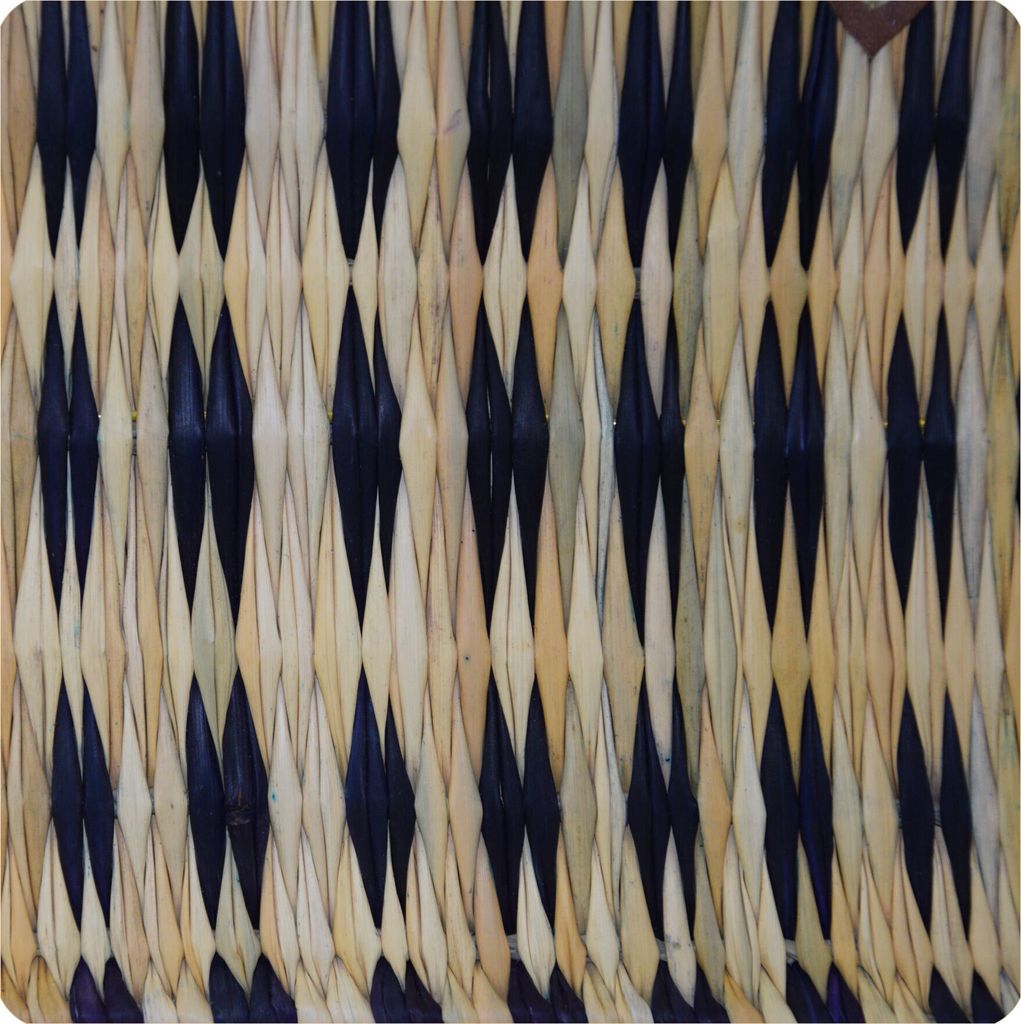 Seegras Tasche mittel langer Griff Einkaufskorb Flechtkorb Korbtasche Korb, blau