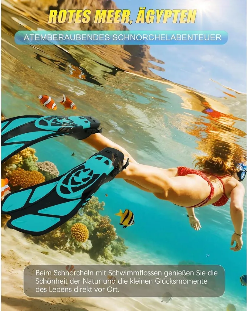 Palmes de natation réglables Lealinga Vert foncé avec sangles souples