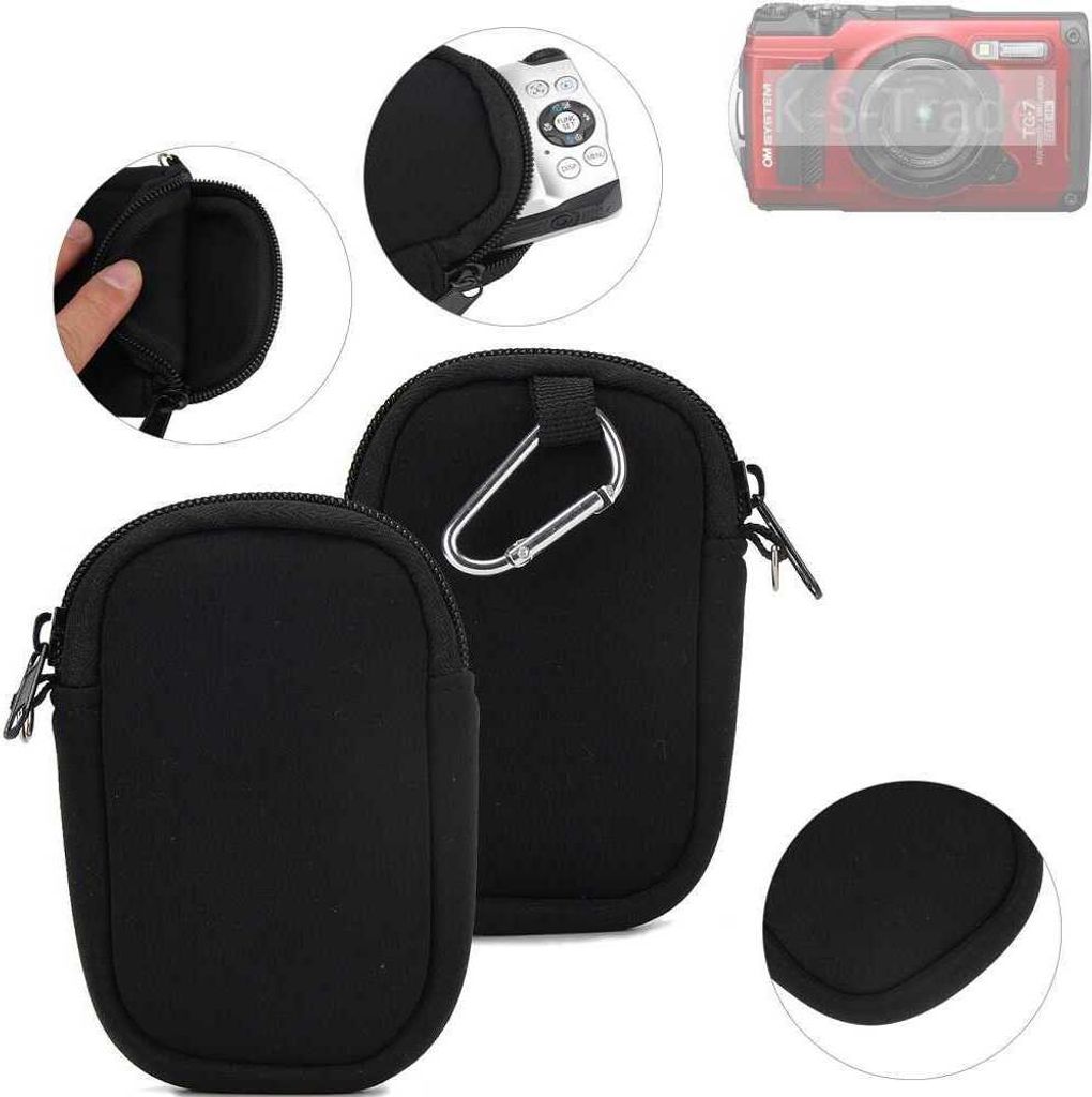 K-S-Trade Kameratasche kompatibel mit OM System Tough TG-7 Schutz-Hülle Kompaktkamera Tasche Travelbag sleeve case Neopren-Hülle Fototasche