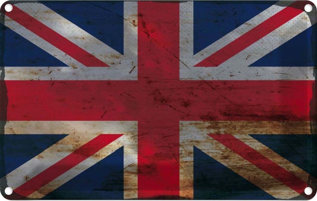 vianmo Blechschild 12x18 cm Union Jack United Kingdom Rost Flagge Fahne Wappen