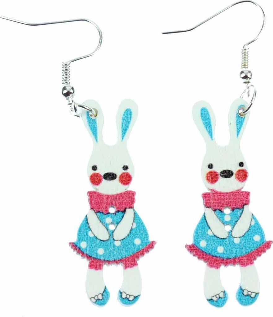 Osterhase Ostern Ohrringe Miniblings Hänger Osterhäschen Hase Häschen Bunny blau