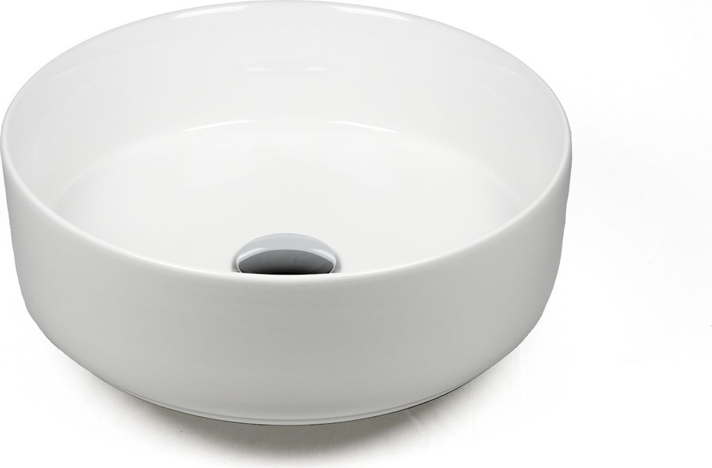 Waschbecken Waschtischaufsatz Keramik Rund Ø 36 cm Waschbecken Komplettset