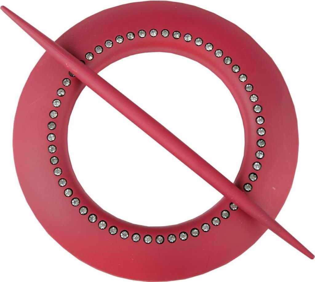 Raffhalter aus Kunststoff mit Strasssteinen (Rot - Dunkelrot)