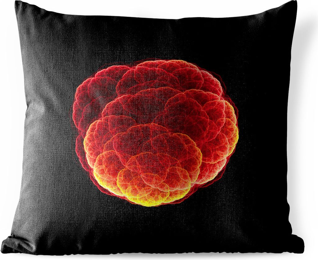 MuchoWow Outdoor Kissen - Kreis - Rot - Wolke - 40x40 cm - Wetterfest - Lounge Kissen - Kopfkissen - Interieur - Polster mit Bild
