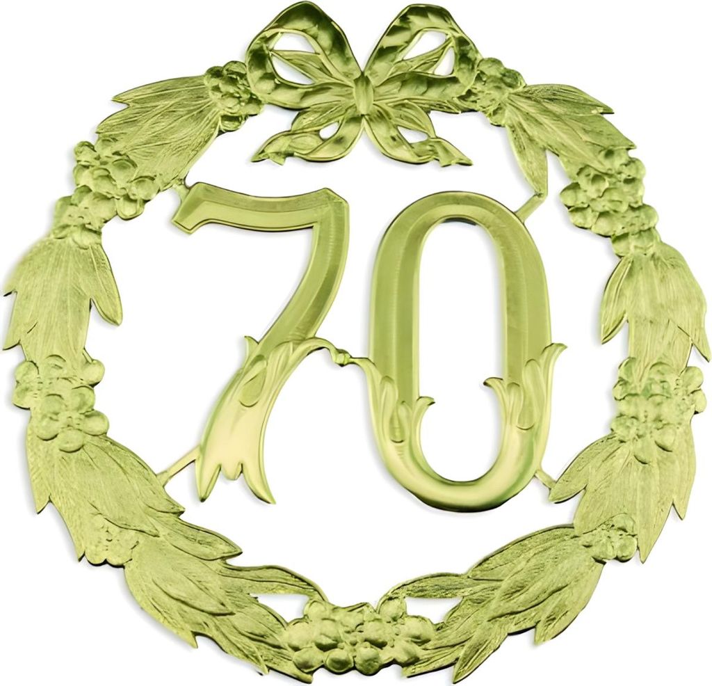 DEMMLER Festliche Zahl 70 gold 24cm ohne Draht Produktbild 