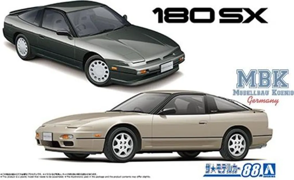 Maquette Aoshima Nissan 180SX Type II 89/91 Ao06489 à l'échelle 1/24