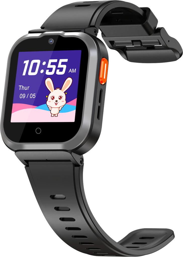 SMW-Kids Smartwatch für Kinder mit LBS-Tracking, GPS, AGPS, 4G, SOS, HD Videoanruf, Kamera, 1,4" IPS-Farb-HD-Display , IPX7, schwarz