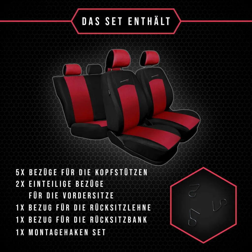 Coprisedili per auto Coprisedili universali Coprisedili per auto per Audi Q5 Rosso - 9