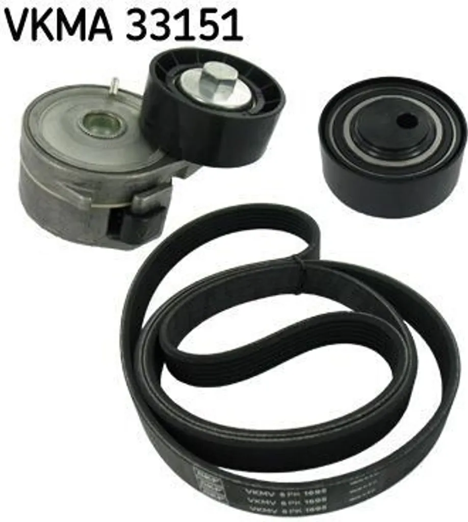 Kit courroie trapézoïdale SKF VKMA 33151 pour Peugeot Partner Combispace