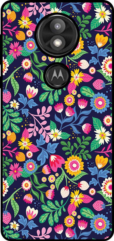 Smartphonica Handytasche Passend für Motorola Moto E5 Plus mit Blumendruck - TPU zurück Abdeckung Fall Blumendesign