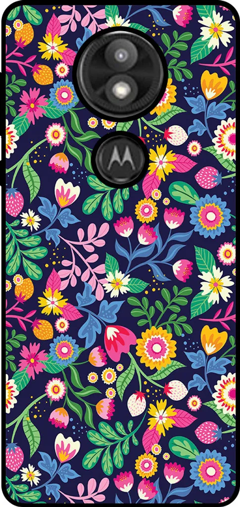 Smartphonica Custodia per telefono adatta a Motorola Moto E5 Plus con stampa floreale - Custodia posteriore in TPU con design floreale
