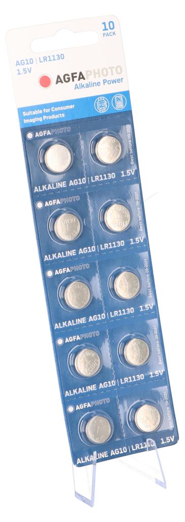 AgfaPhoto Batteria a bottone LR54 V10GA 1,5V Alcalina 10pz. Immagine del prodotto 