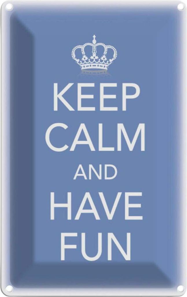vianmo Blechschild 18x12 cm Keep Calm and have fun Krone Produktbild 