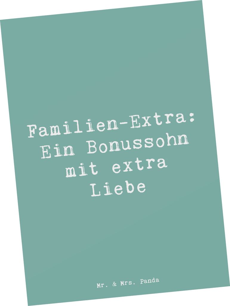 Mr. & Mrs. Panda Grußkarte Spruch Bonussohn Liebe - Meeresbrise - Geschenk, Postkarten, Patchworkfamilie, herzerwärmende Sprüche, Freude, Stiefs...