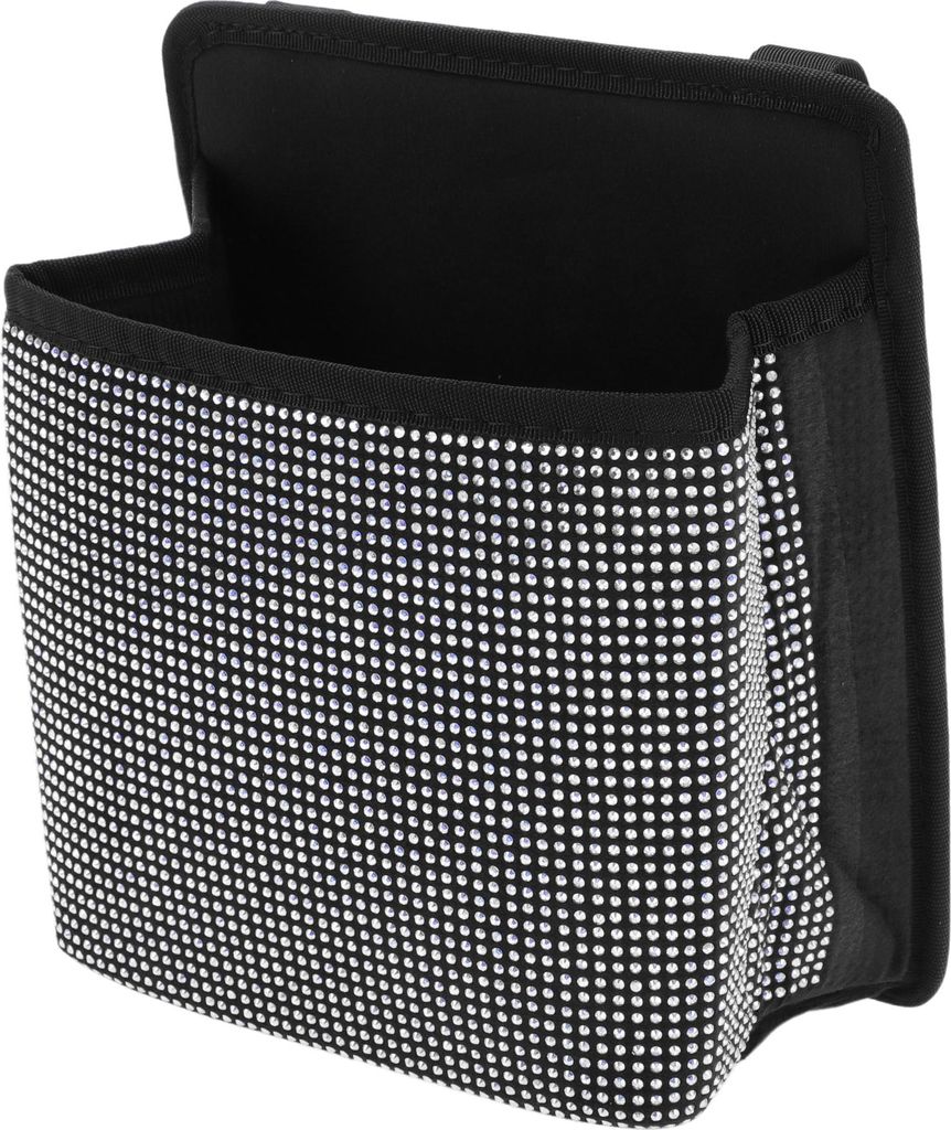 1 Stück Universal Auto Mülltonne Hängend 7,9" Länge 4,3" Breite 9,1" Höhe Mülltonne Weiß Schwarz Flanell Strassstein