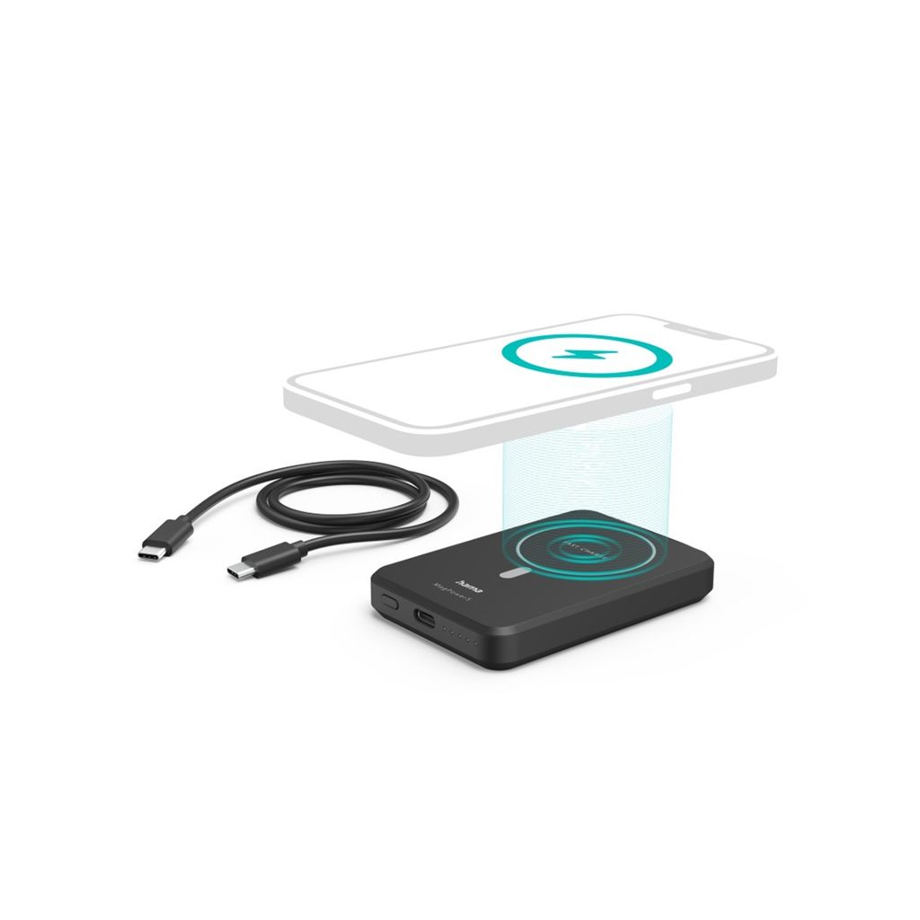 hama MagPower5 wireless Powerbank 5.000 mAh schwarz Produktbild 8