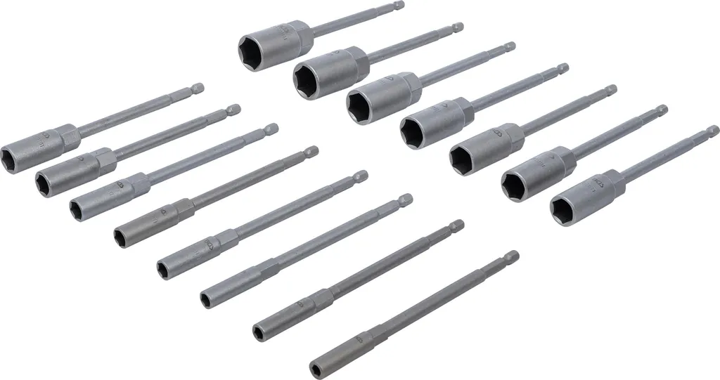 BGS 70147 Kit 15 Bussole Lunghe 1/4" per Avvitatore | Magnetico Cr-V