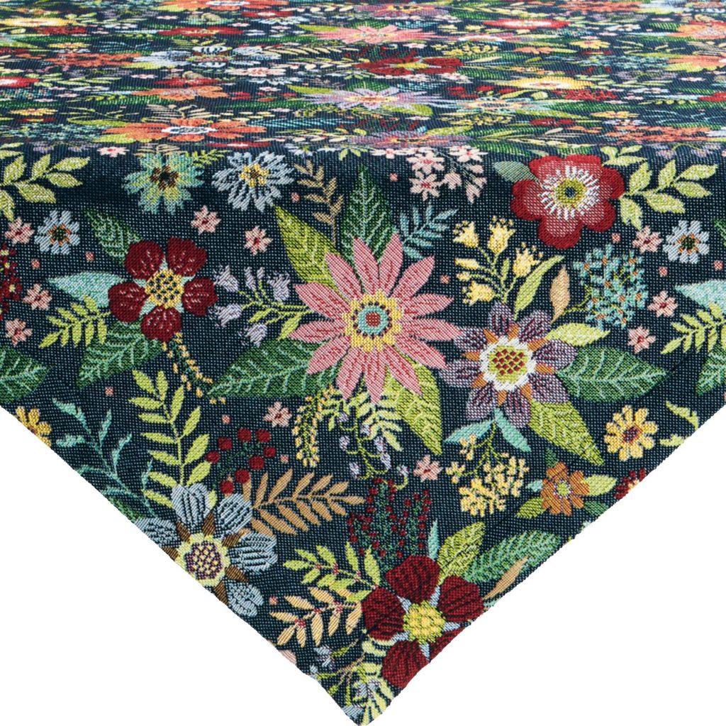 Erwin Müller Mitteldecke Blumen" blau-bunt 85x85 cm"