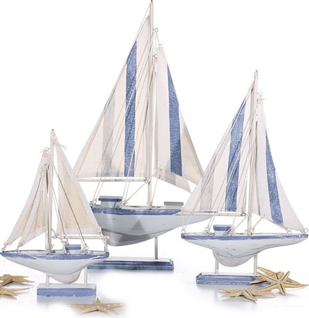 Mini Holz-Segelboot, 21,5 cm, Deko, Maritim, Nautischer Produktbild 
