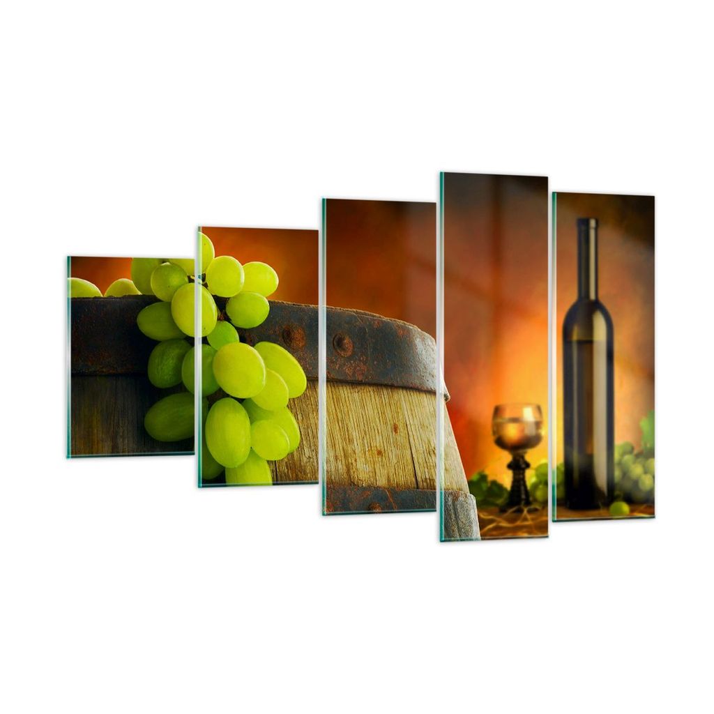 Bilder auf glas - Landwirtschaft Alkohol Fass Tasse - 100x60cm - Glasbilder - Wandbilder - Kunstdruck - Wanddekoration aus Glas - Glas Bilder - Wan...
