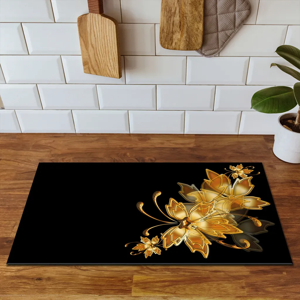 Offerta DarHaus! Piastra Copri Stufa 90x52 cm Antiscivolo Nero Oro - 3