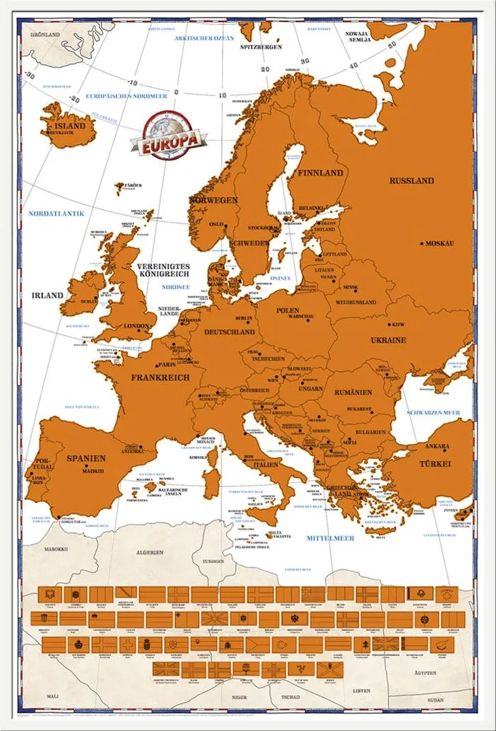 Carte Europe à Gratter avec Cadre : Protégez et Affichez vos Voyages